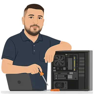 Cristiano Salidu – Tecnico Informatico a Roma Est con attrezzatura da lavoro